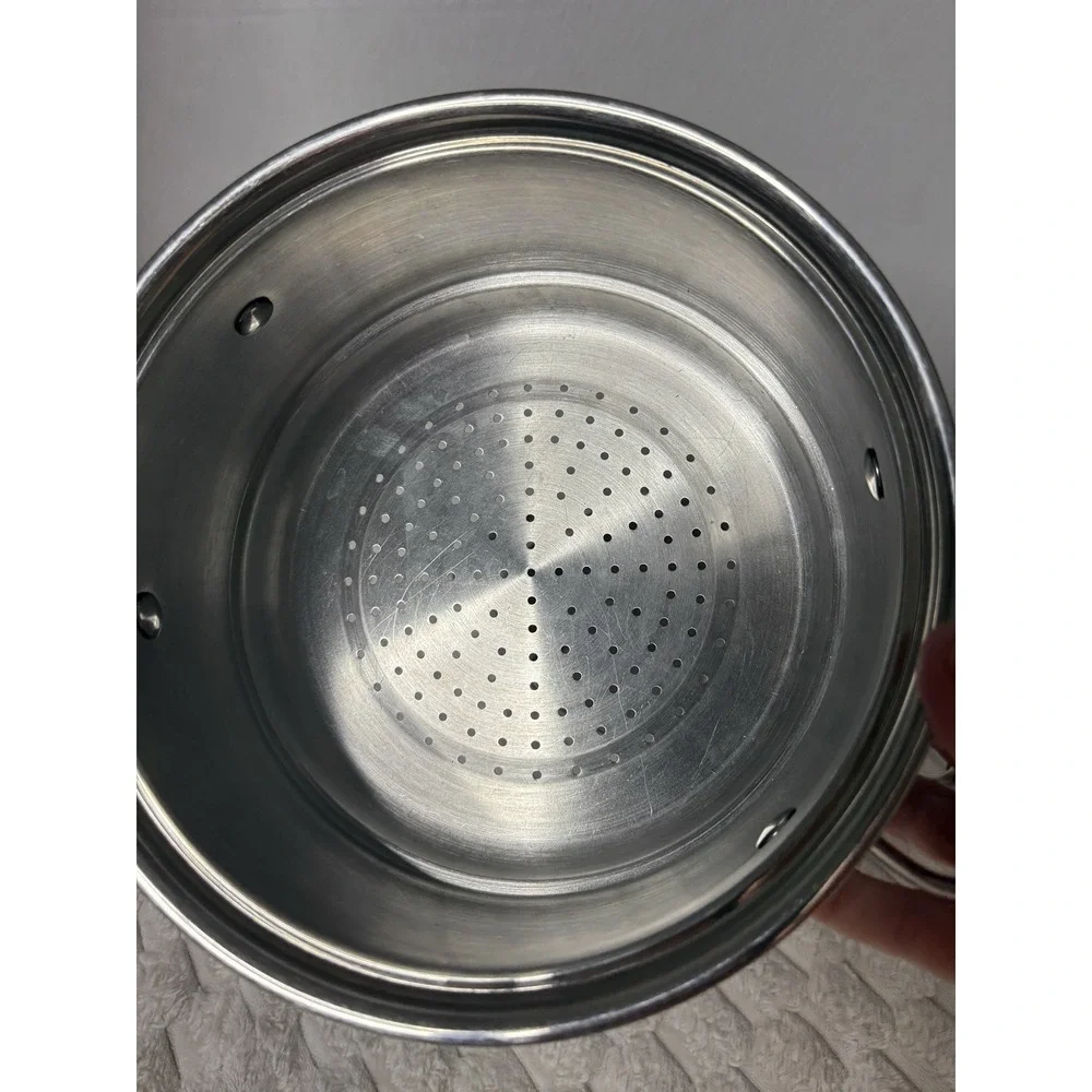 Belgique Stainless Steel Stackable Steamer Strainer Boiler Pot 2 Set 3QT